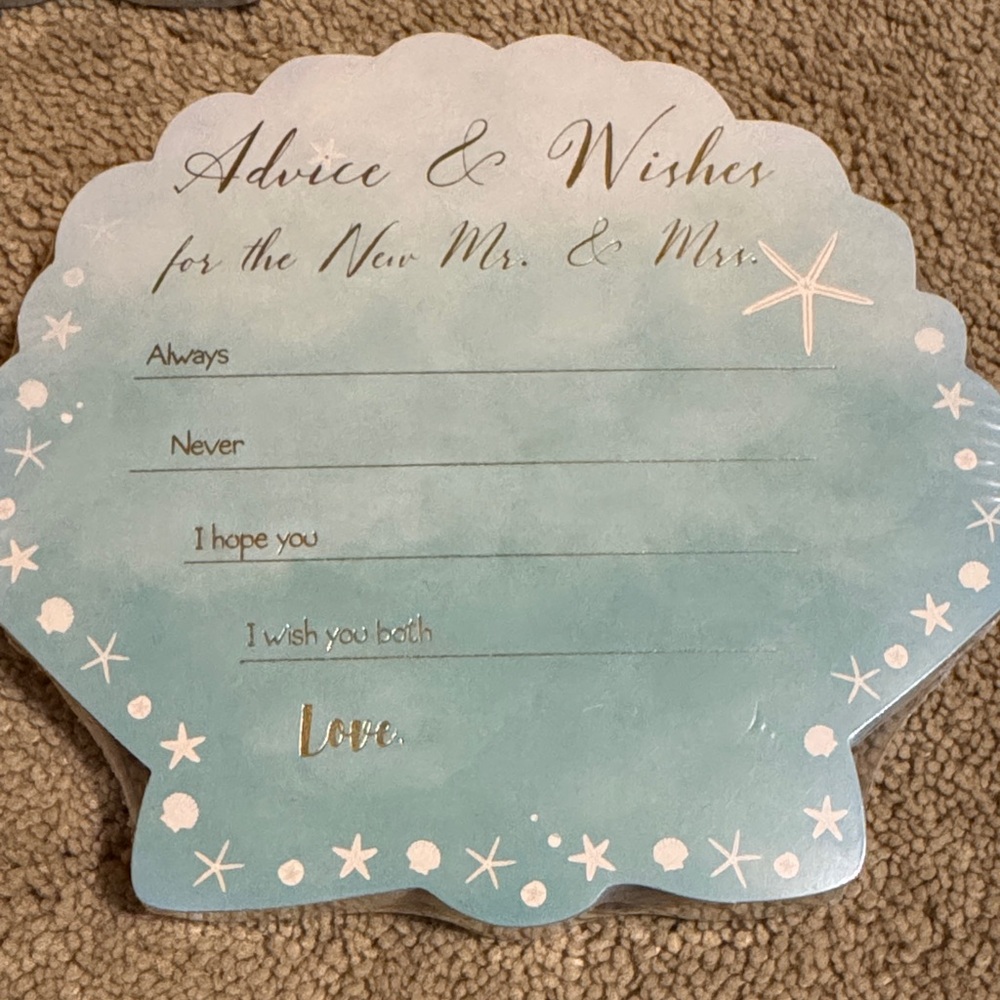 Seashell Advice Cards for Weddings